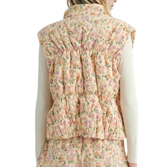 NEW SADIE & SAGE plantlover puffer vest in floral - Picture 3 of 4